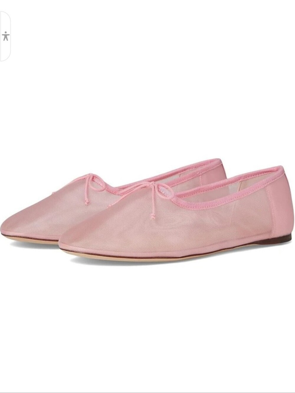 Loeffler Randall Landon  Ballet Flats Sz 6.5 Light Pink Mesh Leather NEW $250